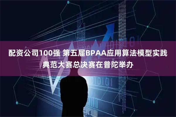 配资公司100强 第五届BPAA应用算法模型实践典范大赛总决赛在普陀举办