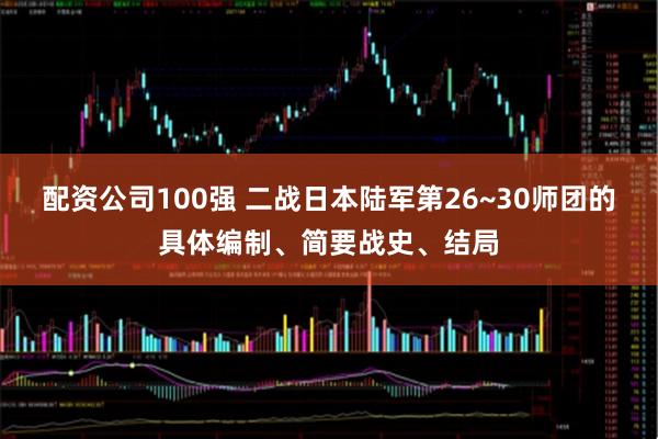 配资公司100强 二战日本陆军第26~30师团的具体编制、简要战史、结局