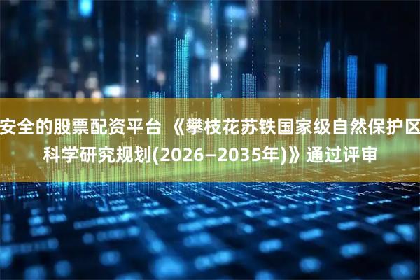 安全的股票配资平台 《攀枝花苏铁国家级自然保护区科学研究规划(2026—2035年)》通过评审